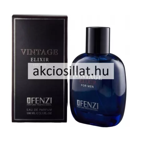 J.Fenzi Vintage Elixir EDP 100ml férfi parfüm mélykék üvegben és fekete díszdobozban Christian Dior Sauvage Elixir utánzat akciosillat