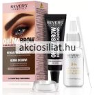 Revers Henna Oh! My Brow sötétbarna szempilla- és szemöldökfesték készlet doboza, aktivátorral és spatulával.