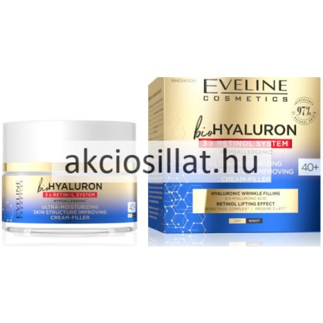 Eveline Bio Hyaluron 3XRetinol System 40+ ultra hidratáló bőrszerkezet-javító arckrém 50ml