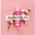 La Rive Crazy In Love 200ml-es női test- és hajpermet átlátszó flakonja élénkrózsaszín folyadékkal, szívecskés-virágos mintával és halványrózsaszín kupakkal.