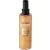 La Rive Golden Dream 200ml-es vegán csillámos testpermet magas, átlátszó flakonja aranyló csillogó folyadékkal, napsugár mintával és fekete kupakkal.