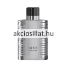 A Bi-Es Cyberman EDT 100ml Paco Rabanne Phantom parfüm utánzat.jpg képen a férfi Eau de Toilette ezüst színű, bordázott oldalú flakonja látható fekete kupakkal, a fehér színű gyári doboza mellett.