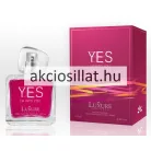 Luxure Yes I'm Into You 100ml EDP női parfüm élénk fukszia dobozzal és üveggel.