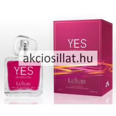 Luxure Yes I'm Into You 100ml EDP női parfüm élénk fukszia dobozzal és üveggel.