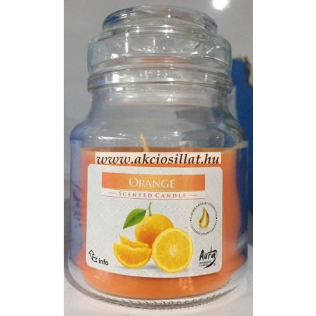 Aura-Narancs-illatgyertya-zarhato-uvegben-120g
