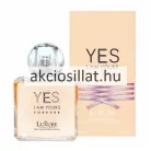 Luxure Yes I Am Yours Forever 100ml EDP női parfüm barackos dobozzal és kerek kupakos üveggel.