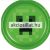 Minecraft Creeper pixeles arcú zöld műanyag lapostányér gyerekeknek.