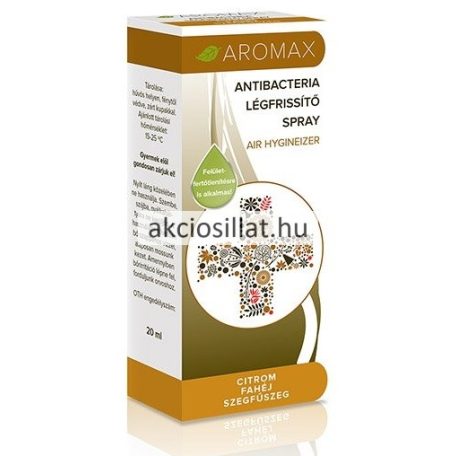 Aromax Antibacteria Légfrissítő Spray Citrom, fahéj, szegfűszeg 20ml