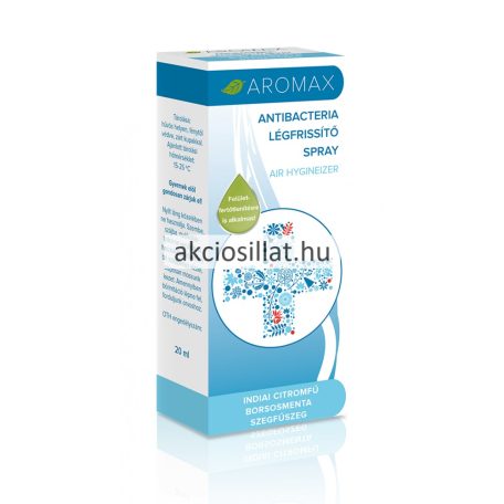 Aromax Antibacteria Légfrissítő Spray Indiai citromfű, borsosmenta, szegfűszeg 20ml
