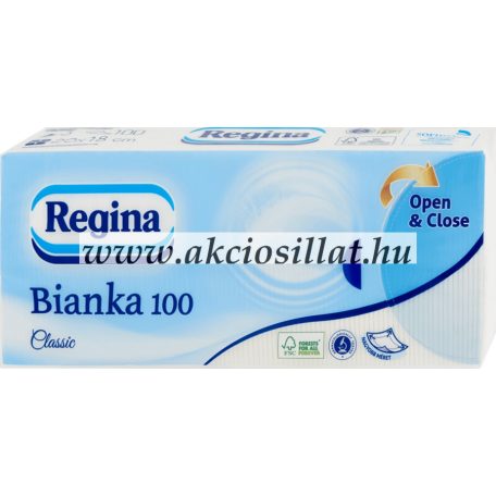 Regina Bianka Classic papír zsebkendő 3 rétegű 100db