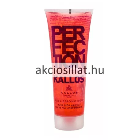Kallos Perfection Styling Gel 250ml ultra erős hajzselé B5-provitaminnal és áttetsző piros tubussal