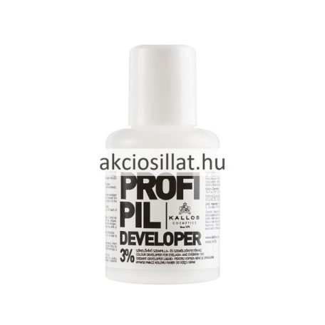 Kallos Profi Pil Developer 3%-os színelőhívó emulzió 60ml-es fehér flakonban szempilla- és szemöldökfestéshez.