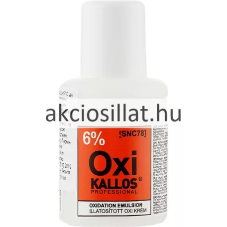 Kallos Professional illatosított oxi krém 6 százalékos oxidációs emulzió 60ml flakonban