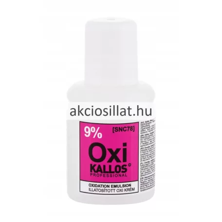 Kallos Professional illatosított oxi krém 9 százalékos 60ml oxidációs emulzió fehér flakonban ciklámen címkével