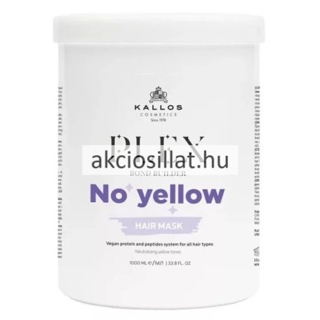 Kallos Plex No Yellow Hamvasító Hajpakolás sárga tónusok ellen 1000ml 