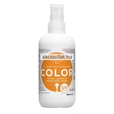Kallos Kjmn Color 14 in 1 hajban maradó hajápoló spray 200ml-es flakon vitaminokkal és UV-szűrővel.