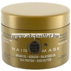 Imperity Gourmet VIE 250ml-es parabén mentes hajmaszk elegáns, laposabb hengeres arany színű tégelye fekete és fehér feliratokkal.