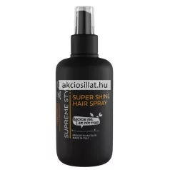 Imperity Supreme Style Super Shine Hair Spray 125ml-es szuper fény spray letisztult matt fekete flakonban, pumpás adagolóval.