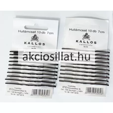 10 darabos fekete Kallos hullámcsat csomag 7 cm-es méretben hajformázáshoz.