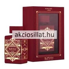 Lattafa Bade'e Al Oud Sublime 100ml EDP vörös üvegben arany díszítéssel.