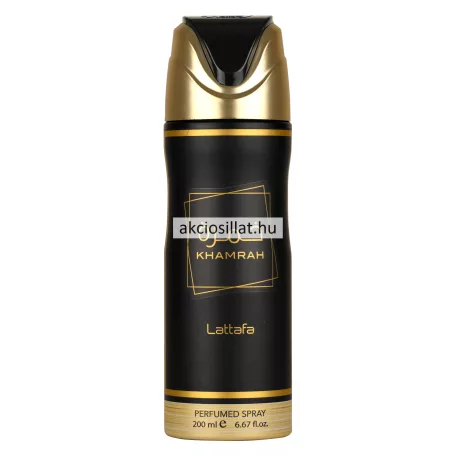 Lattafa Khamrah 200ml-es uniszex parfüm dezodor fekete-arany flakonban