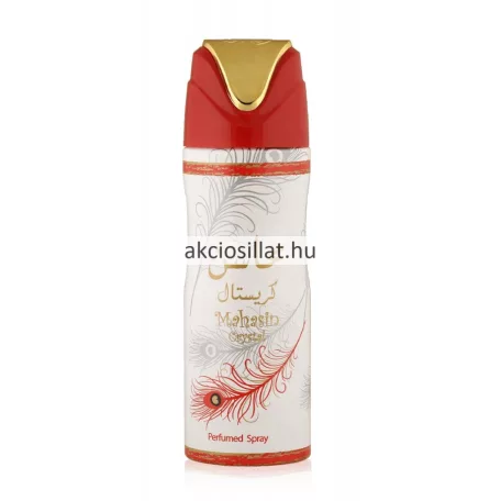 Lattafa Mahasin Crystal 200ml-es női parfüm dezodor piros-fehér flakonban arany kupakkal