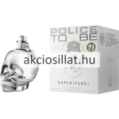 Police To Be Super Pure EDT 40ml uniszex parfüm áttetsző üvegkoponya formában fehér dobozzal