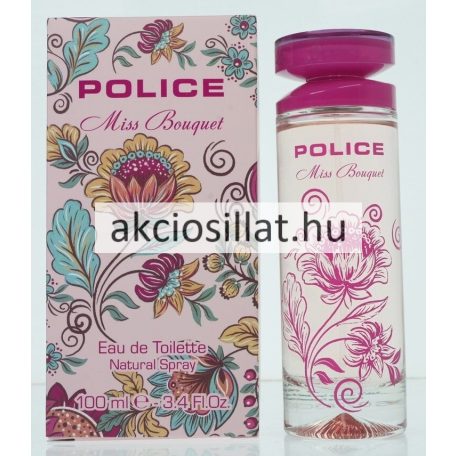 Police Miss Bouquet 100ml EDT női parfüm virágmintás díszítésű üvegben - Akciós Illat