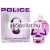 Police To Be for Woman 125ml-es női parfüm termékfotója amely jobb oldalon egy álló áttetsző lila színű üvegflakont ábrázol ami egy emberi koponyát formáz elülső részén egy fényes ezüst színű téglalap alakú fémlemezzel amin POLICE felirat olvasható tetején ezüst színű szórófejjel és egy hozzákapcsolt ezüst golyós lánccal bal oldalon pedig a hozzá tartozó fehér díszdoboz látható lila sugaras mintázattal közepén egy nagy lila koponya rajzzal felül nagy lila POLICE TO BE felirattal alul pedig kézírásos woman jelöléssel és a 125ml e kiszereléssel