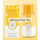 Kiss Beauty Skin Clinic Tous 180ml-es sminklemosó sárga-fehér virágmintás doboza és átlátszó sárgás flakonja.