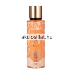 The 1001 Senses Yada Orange 250ml-es női testpermet narancssárga virágmintás flakonban arany kupakkal.