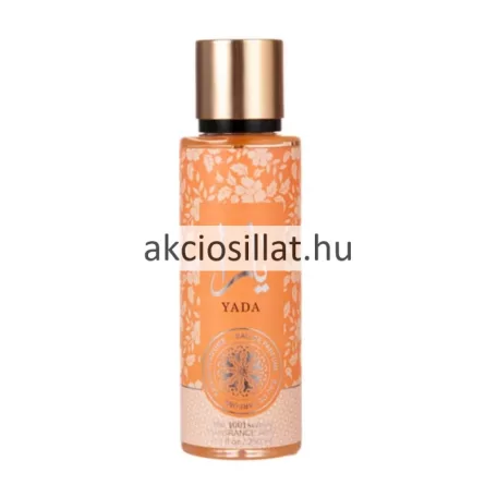 The 1001 Senses Yada Orange 250ml-es női testpermet narancssárga virágmintás flakonban arany kupakkal.
