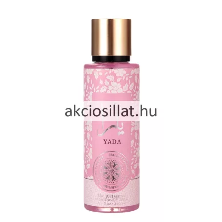 The 1001 Senses Yada Pink 250ml-es női testpermet rózsaszín virágmintás flakonban arany kupakkal.