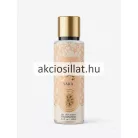 The 1001 Senses Yara 250ml-es női testpermet halvány barack színű virágmintás flakonban, aranyozott kupakkal.