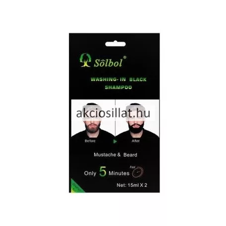Solbol szakáll színező sampon fekete 2x15ml