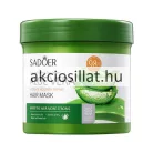 Sadoer Aloe Vera Hair Mask 500g-os hidratáló hajpakolás zöld színű tégelyben.