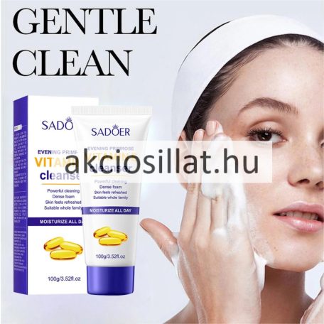 Sadoer Evening Primrose Vitamin E Cleanser Arctisztító hab ligetszépe olajjal és E-vitaminnal 100g
