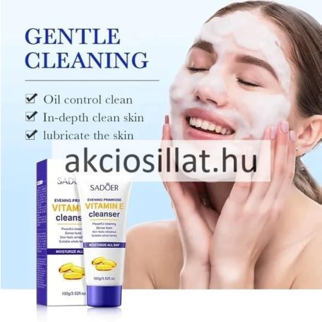 Sadoer Evening Primrose Vitamin E Cleanser Arctisztító hab ligetszépe olajjal és E-vitaminnal 100g