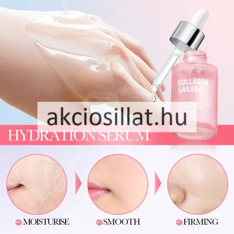 Sadoer Collagen Sakura Elastic Moist Hydrate Serum Kollagénes Japán cseresznyevirágos arcszérum 30ml
