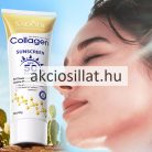 Sadoer Collagen Sunscreen SPF 50+ kollagénes fényvédő krém tubusa és arany-fehér doboza.