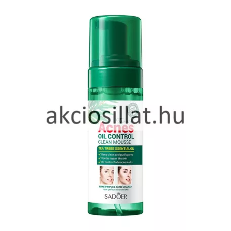 Sadoer Tea Tree Acnes Oil Control Clean Mousse 150g-os pumpás pattanás elleni arclemosó hab.