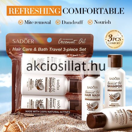 Sadoer Coconut Oil Hair Care & Bath kókuszolajos hajápoló és fürdő utazókészlet