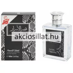V.V.Love Moonlit Citadel 100ml-es férfi Eau de Toilette üvege és fekete kígyóbőr mintás díszdoboza.