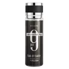 V.V.Love 9 pm Oath of Fidelity 250ml-es férfi testpermet sötét csíkos flakonban, nagy ezüst mintával és ezüst-fekete kupakkal.