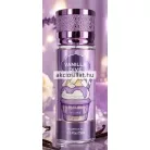 V.V.Love Vanilla Dive 250ml-es női testpermet álló hengeres átlátszó flakonban halványlila folyadékkal a flakon előlapján egy nagy méretű tejszínhabos és pillecukros sütemény grafika látható lila alapon fehér VANILLA DIVE felirattal alul lila fémhatású alsó sávval és csillogó lila mintás hengeres kupakkal