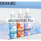 DR Rashel Complete Facial Serum Set háromrészes arcszérum csomag fehér díszdobozban, mellette a pipettás Vitamin C, Retinol és Hyaluronic Acid szérumos üvegekkel.