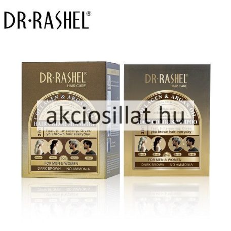 Dr.Rashel Collagen & Argan Oil Hair Color Sampoo Dark Brown Hajszínező sampon 10x25ml