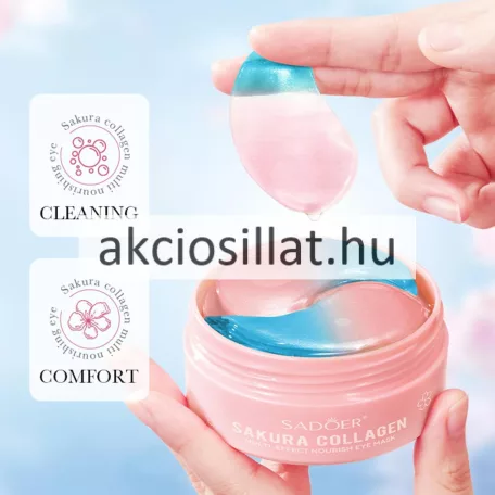 Sadoer Collagen Sakura Multi-Effect Nourish Eye Mask  Kollagénes Japán cseresznyevirágos szemmaszk 80g 60db 30pár