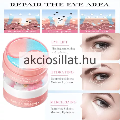 Sadoer Collagen Sakura Multi-Effect Nourish Eye Mask  Kollagénes Japán cseresznyevirágos szemmaszk 80g 60db 30pár