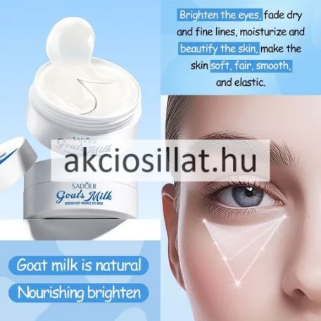 Sadoer Goat's Milk 80g 60db-os kecsketejes hidrogél szemmaszk tégelyben és díszdobozban